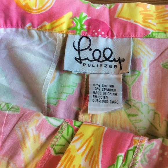 Lilly Pulitzer Shorts Size Small Pattern Juice Bar Button Zipper Closure Pockets - Picture 4 of 4